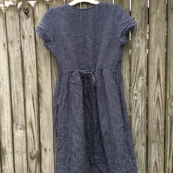 Pyne & Smith medium new version indigo stripe with back tie - Picture 5 of 7